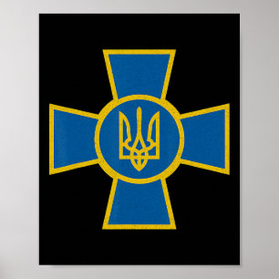 Poster Emblème des forces armées ukrainiennes Af Tryzub U