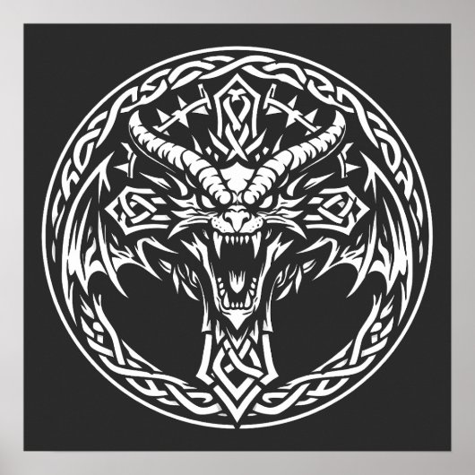 Poster Emblème Dragon Celtique par BurnsInHell (Devant)