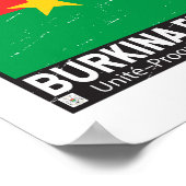 Poster Emblème du drapeau burkinabé Vintage (Coin)
