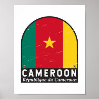 Emblème du drapeau camerounais Vintage