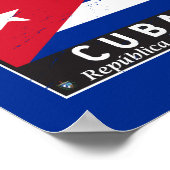 Poster Emblème du drapeau cubain Vintage déprimé (Coin)