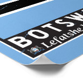 Poster Emblème du drapeau du Botswana Vintage (Coin)