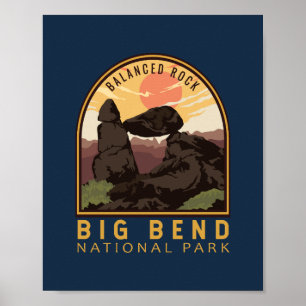 Poster Emblème du rocher équilibré du parc national de Ba