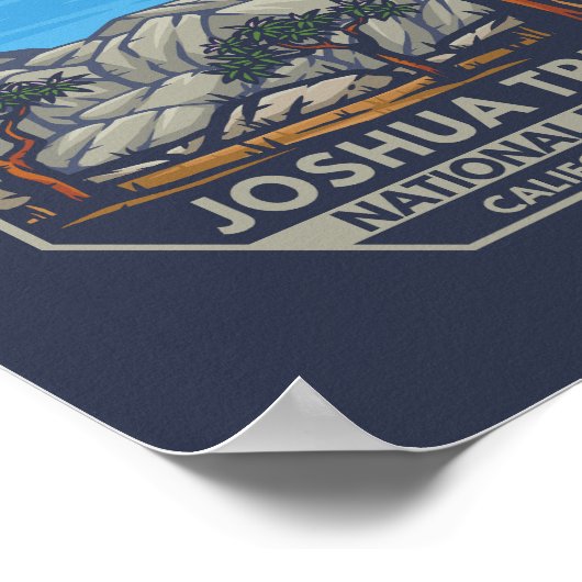 Poster Emblème rétro du parc national de Joshua Tree (Coin)