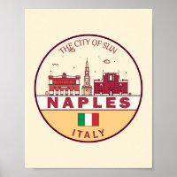Emblème Skyline de Naples Italie
