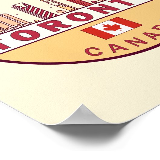 Poster Emblème Skyline de Toronto Canada (Coin)