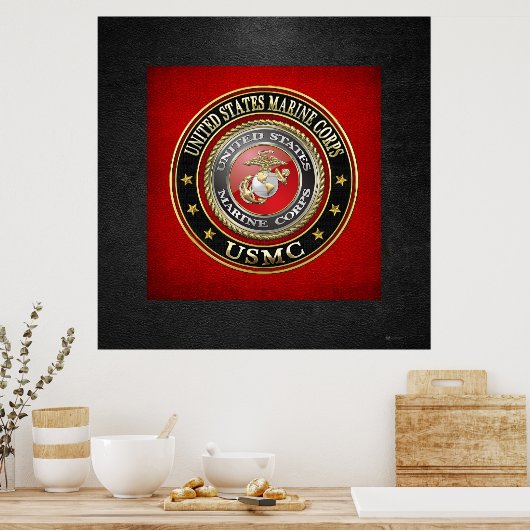 Poster Emblème USMC [Edition spéciale] [3D] (Cuisine)