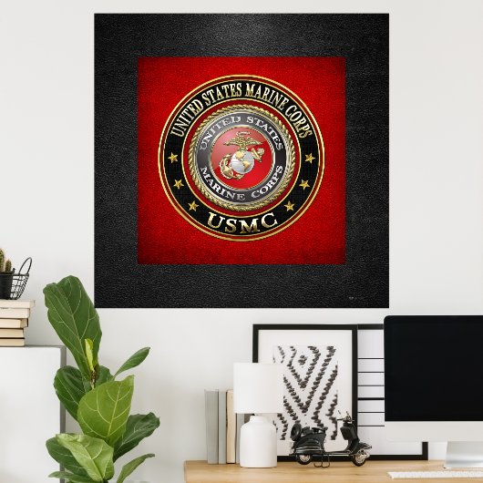 Poster Emblème USMC [Edition spéciale] [3D] (Bureau à domicile)