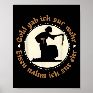 Poster Emblème Vintage allemand antique Silhouette Quot