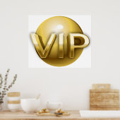 Poster Emblème VIP Or 3D Luxe (Cuisine)