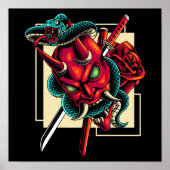 Poster Embrace de Démon ; Masque Oni et Serpent (Devant)