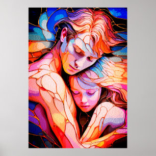 Poster Embrace Ethereal Guardian - Imaginaire en verre