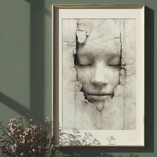 Poster Embrace Ethérée : Le visage dans le mur