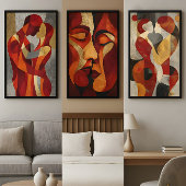 Poster Embrace Me – Abstract Lovers Art in Red & Gold