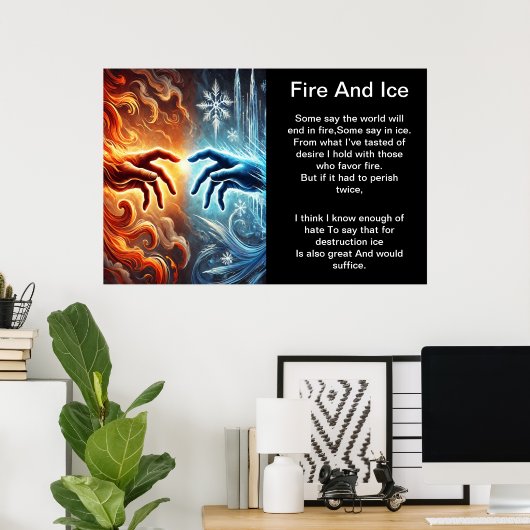 Poster Embrasse élémentaire : Feu et glace (Bureau à domicile)