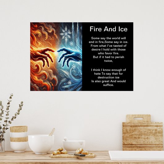 Poster Embrasse élémentaire : Feu et glace (Cuisine)