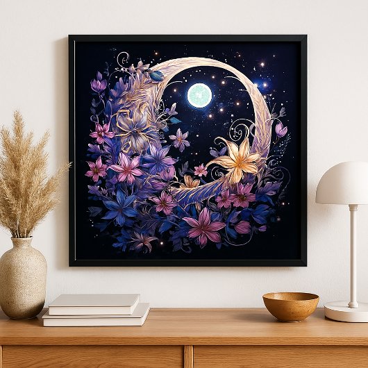 Poster Embrasse Lunaire Florale