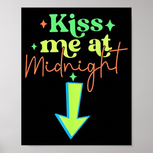 Poster Embrasse-moi drôles de couples assortis minuit (Devant)