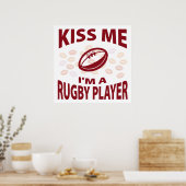 Poster Embrasse-moi Je suis un joueur de rugby (Cuisine)