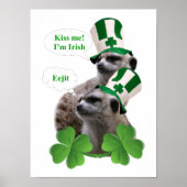 Poster Embrasse-moi Je suis un meerkat design irlandais (Devant)