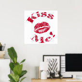Poster Embrasse-moi ! Lèvres rouges (Bureau à domicile)