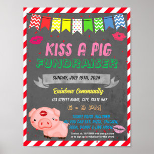 Poster Embrasse un modèle d'évènement scolaire de porc