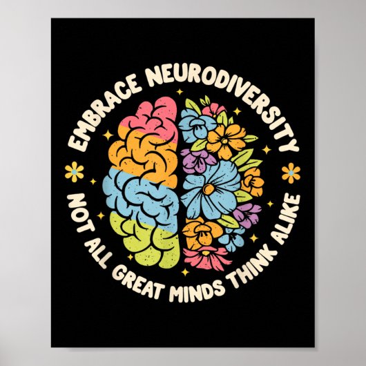 Poster Embrassez La Neurodiversité Sensibilisation sur l' (Devant)