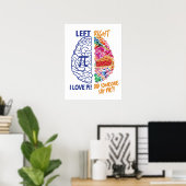 Poster Embrayé à gauche à droite Brainé Funny Pi (Bureau à domicile)