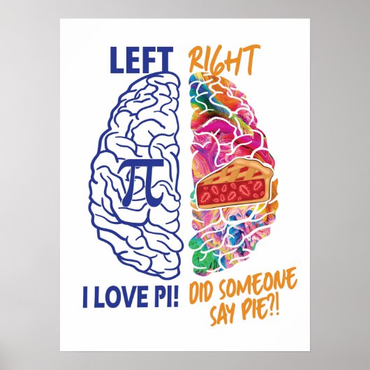 Poster Embrayé à gauche à droite Brainé Funny Pi (Devant)