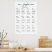 Poster Emerald Ampersand Mariage | Plan de table pour 12 (Cuisine)