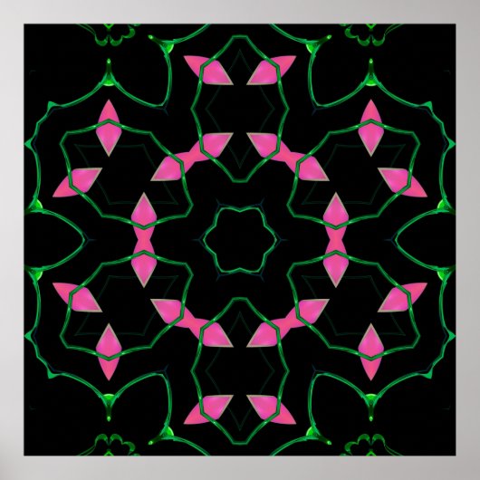 Poster Emerald and Pink Kaleidoscope  (Devant)