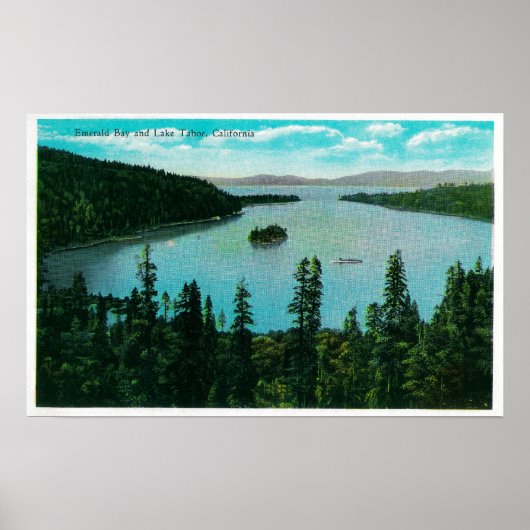 Poster Emerald Bay Vue sur le lac Tahoe Lake Tahoe, CA (Devant)