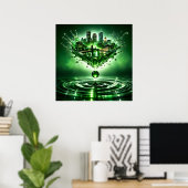 Poster Emerald City Boston Liquide Art (Bureau à domicile)