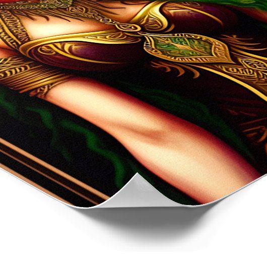Poster Emerald Enchantress : Une reine 3D aux robes verte (Coin)