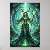 Poster Emerald Forest Goddess – Enchanted Nature Queen (Devant)