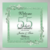 Poster Emerald Gem & Parties scintillant 55e Mariage (Devant)