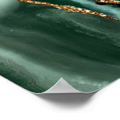 Poster Emerald Green Agate Gold Script Wedding Welcome (Coin)