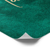 Poster Emerald Green Aquarelle Or l'amour est doux (Coin)