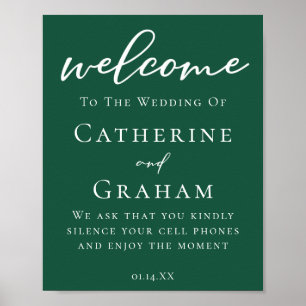 Poster Emerald Green Custom Bienvenue à notre Mariage