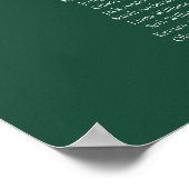 Poster Emerald Green Elegant 14 table Seating Chart (Coin)