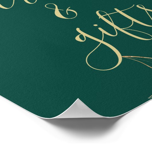 Poster Emerald Green et Gold Modern Floral Cartes & Cadea (Coin)