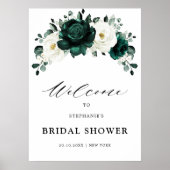 Poster Emerald Green Eucalyptus Fête des mariées Bienvenu (Devant)