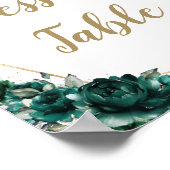 Poster Emerald Green Floral Quinceañera Dessert Table (Coin)