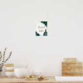 Poster Emerald Green Floral Quinceañera Dessert Table (Cuisine)