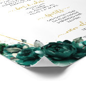 Poster Emerald Green Floral Wedding Bar Cocktail Menu (Coin)