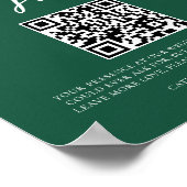 Poster Emerald Green Honeymoon Fund Mariage QR Code (Coin)