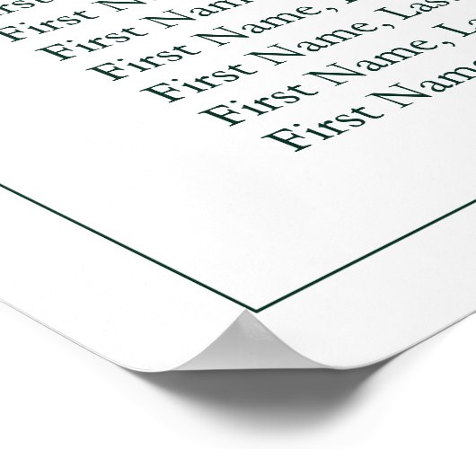 Poster Emerald Green Leafy Crest Monogram Mariage (Coin)