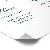 Poster Emerald Green Signature Drink wedding sign (Coin)
