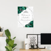 Poster Emerald Green & Silver Tiara Quinceanera (Bureau à domicile)