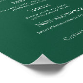 Poster Emerald Green Typography Mariage de la forêt Menu (Coin)